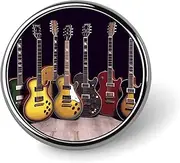 [FZMVSQH] Guitar Collection Printed Round Button Pin Badges Metal Pinback Buttons 1 Inch Pins for Hat Shirt Clothing Bags Decoration, Circular, Aluminum, Circular, Aluminum