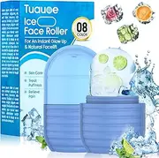 1Pcs Ice Roller for Face and Eye, Ice Face Roller, Reusable Silicone Ice Mold for Face, Facial Beauty Ice Roller Skin Care Tools for Shrink Pores Anti Wrinkle Reduce Puffiness (Blue)