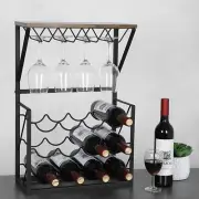 3-Tier Stackable Wine Rack with Glasses Holder Perfect for Wine Cellar, Cabinet