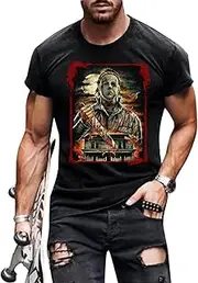 [Atherwwus] Michael Myers Shirt Mens Halloween Friends Horror Scary Movies Graphic Short Sleeve T-Shirt