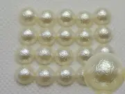 500 Ivory Acrylic Textured Glitter Half Pearl Bead 8mm FlatBack Scrapbook Craft