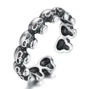 3PCS Copper Ring Fashion Woman Jewelry Retro Simple Adjustable Skull Ring