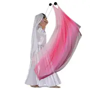 Elegant Silk Veil Scarf with Poi Ball Silk Poi Flags for Dance Flow Arts & Wo...