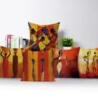 African Life Cushion Cover Decor Abstract African Woman Painting Pillow Case