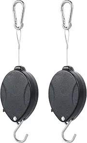 2Pcs Retractable Plant Hanger Adjustable Height Plant Pulley 25KG Max Weight Pull Down Plant Hanger Heavy Duty Flower Basket Hook Hanger Easy to Raise and Lower for Bird Feeder Plant Basket