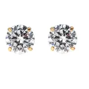 14k Gold Mini Cubic Zirconia Screw Back Stud Earrings 3mm