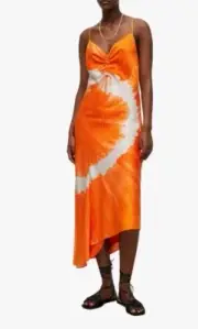 ALL SAINTS ALEXIA MARIANA Orange And White Tie-dye WOMEN'S SIZE 10 NWT!