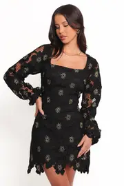 [PUP99] Bardley Long Sleeve Mini Dress - Black S black