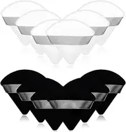 12 Pieces Cosmetic Powder Puff,2.76 inch Portable Soft Sponge Setting Face Puffs,Triangle Velvet with Ribbon Band Handle for Loose Powder Body Powder Makeup Tool