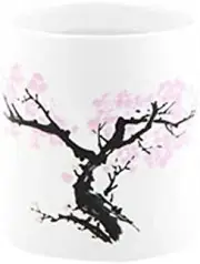 KIKKERLAND Cherry Blossom Morph Mug, Porcelain, White, 1 Count (Pack of 1)