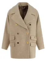 [Elisabetta Franchi] Elisabetta Franchi-Double-Breasted Coat Trench E Impermeabili Bianco-Donna 40IT