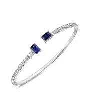 Forever Creations 14K 2.85 ct. tw. Diamond & Sapphire Flexible Bangle Bracelet