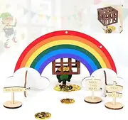 Tryly St Patrick's Day Leprechaun Trap Kit for Kids, DIY St. Patrick's Day Wood Rainbow Craft, Make A Trap to Catch A Leprechaun, Decorations Presents for Kids