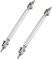 REPAIROCK 1pair 100mm 3.94" Universal Splitter Support Rods Adjustable Front Bumper Lip Splitter Strut Rod Tie Support Bars for Car Silver Tone Auto Replacement Parts