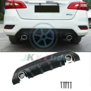 Black Rear Bumper Lip Diffuser Body Trim w/ Exhaust for Nissan Sentra 2016-2019 (for: Nissan)