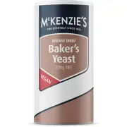 Mckenzies Instant Dried Bakers Yeast Baking Powder Vegan Friendly 200g