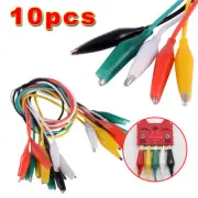 10Pcs Crocodile Cable Double-ended Alligator clips Testing Probe Lead Wire