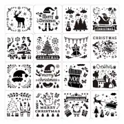 16PCS/ Pack Christmas Painting Stencil Christmas Decoration Supplies