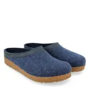 HAFLINGER TORBEN JEANS BLUE MEN'S WOMEN'S WOOL SLIPPERS CLOGS