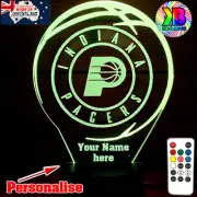 INDIANA PACERS BASKETBALL Personalised 3D LED Night Light 7 Colour Change Lamp