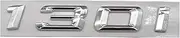 KBTBSCCPLG Chrome Shiny Silver ABS Number Letters Word Car Trunk Badge Emblem Letter Decal Sticker Compatible with BMW 1 Series 130i Car Logo