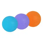 3 Pcs Hand Exercise Balls Squeeze Balls Stress Ball Blue/Purple/Orange