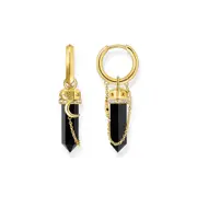 Buy Hoop earrings with onyx and small chain by Thomas Sabo online - THOMAS SABO Australia
