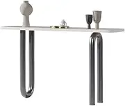hallway table Modern Entryway Table with Faux Marble Top, Metal Base and Built-in Sensor Light | Console Table for Narrow Spaces | Sofa Table for Living Room Decor console tables for hallway slim(Gray