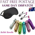 Bullet Vibrator Sex Toy Women Bundle Eye Mask Blindfold Nipple Clamp Bells Adult