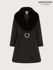 Monsoon Black Diamante Belt Shawl Coat (E71370) | $150 - $173