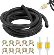 2 Meter Petrol Hose Kit, Motorcycle Fuel Hose Kit with 2 Pieces Fuel Filter and 10 Fuel Hose Clamps, Oil Hose, Fuel Hose Kit for Car, Motorcycle, Tractors, Small Engines
