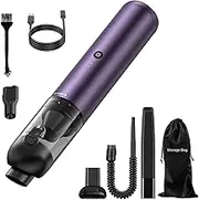 APLUSH Mini Handheld Vacuum Cordless,Car Vacuum Cordless Rechargeable with 65Db Ultra Low Noise,Portable Hand Held Vacuum for Dust, Sand, Crumbs,Home Small Dust Buster,Purple