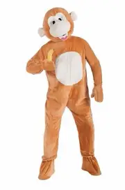 DELUXE PLUSH MONKEY MASCOT ADULT HALLOWEEN COSTUME STANDARD SIZE ALWAYS FUN