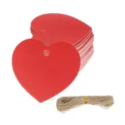 100 Pcs Blank Gift Tags with String, 2x1.8" Heart Kraft Tags, Red