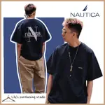 【NAUTICA】NAUTICA 短袖 ❤JAPAN 長谷川監製 短T 背後大LOGO 重磅 短踢 男女同款