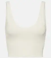 [Chloe] Chloé Cropped knitted wool top AU 16 white