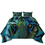 Artistic Animal Design Tiger Eyes Coverlet