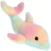 Aurora - Small Blue Mini Flopsie - 8" Rainbow Dolphin -Stuffed Animal