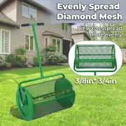 24 Inch Compost Spreader Peat Moss Spreader Roller Steel Mesh for Garden& Lawn