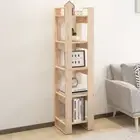 Wooden Book Cabinet Stylish Bookcase Bookshelf Room Divider 4-Tier Storage Unit