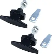 MY MIRONEY Cam Lock 2-Pack Thumb Operated Offset Cam Lock Black T-Handle Swing Knob for Machine Cabinet Drawer