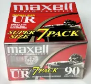 Maxell UR90 Blank Audio Cassette Tapes Normal Bias BRAND NEW & SEALED 7-Pack