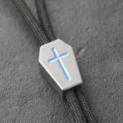 TC4 Titanium Cross Mark Parachute Cord Bead Keychain Pendant Lanyard DIY EDC