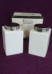 Maxwell & Williams White Ceramic Cube Salt & Pepper Shakers (NIB)
