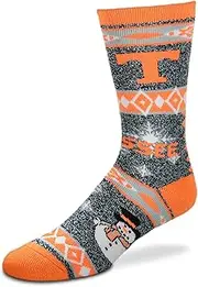 For Bare Feet NCAA Ugly Christmas Holiday Snowman Socks-Sizes Medium & Large