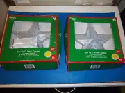 NEW Holiday Style Tree Topper Silver Glittery Star Tree Top 9" Tall 2 PACK