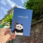 DAILY A HA 明信片/卡片 力量系熊貓阿Q LAZY LIFE (海水藍)