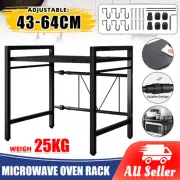 2 Tier Microwave Shelf Expandable Oven Storage Rack For Space Saving Organiser