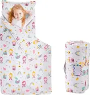 Fainsy-Nap Mat with Pillow and Blanket, 100% Cotton Fabric, 50x20x1.5 in, Thick Padding Sleeping mat, for Daycare/Preschool/Toddler/Prek, Boy/Girl/Kids