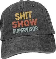 [generic] Black - Baseball Hat for Women | Adjustable with Shit Show Supervisor Sports Hat for Men Women Jona-au